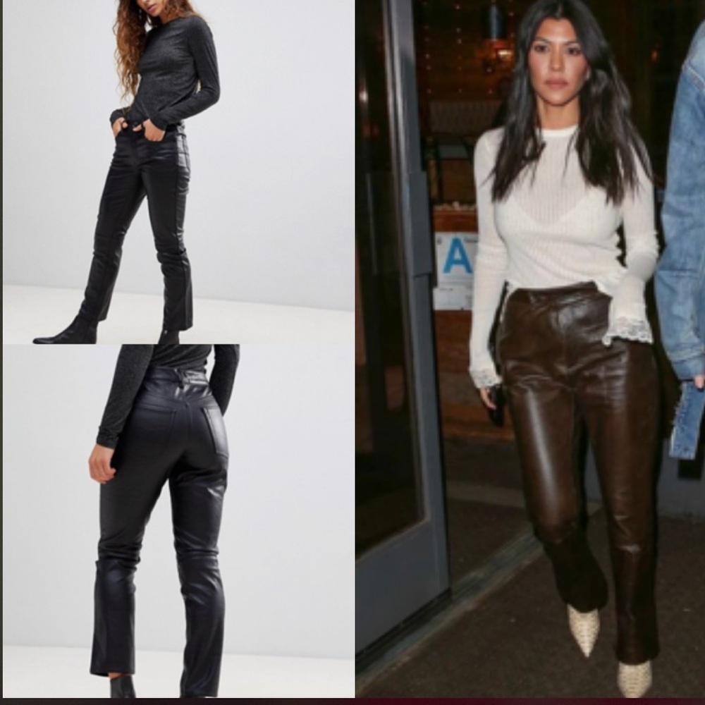 SOLD Vintage |• 90’s Bootcut Leather Pants - Picture 5 of 8